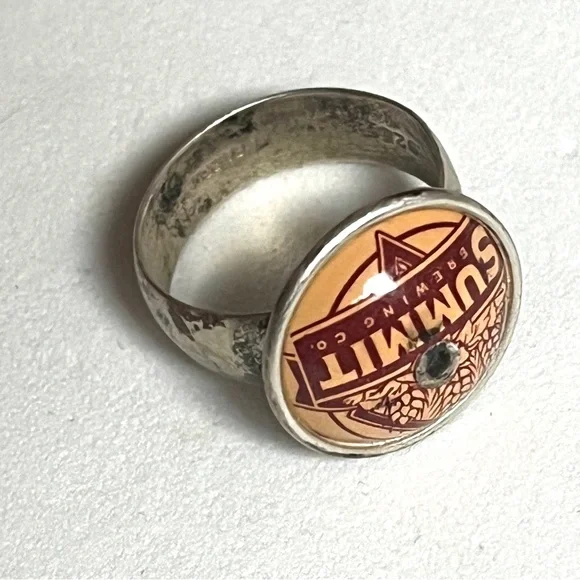 Artist Designed- Silver & Steel Ring and Gold-Toned Ring- one of a kind - Picture 2 of 10